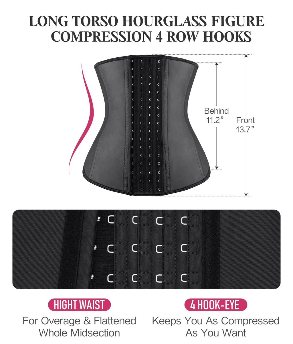 Smooth Latex Steel Boned Waist Trainer