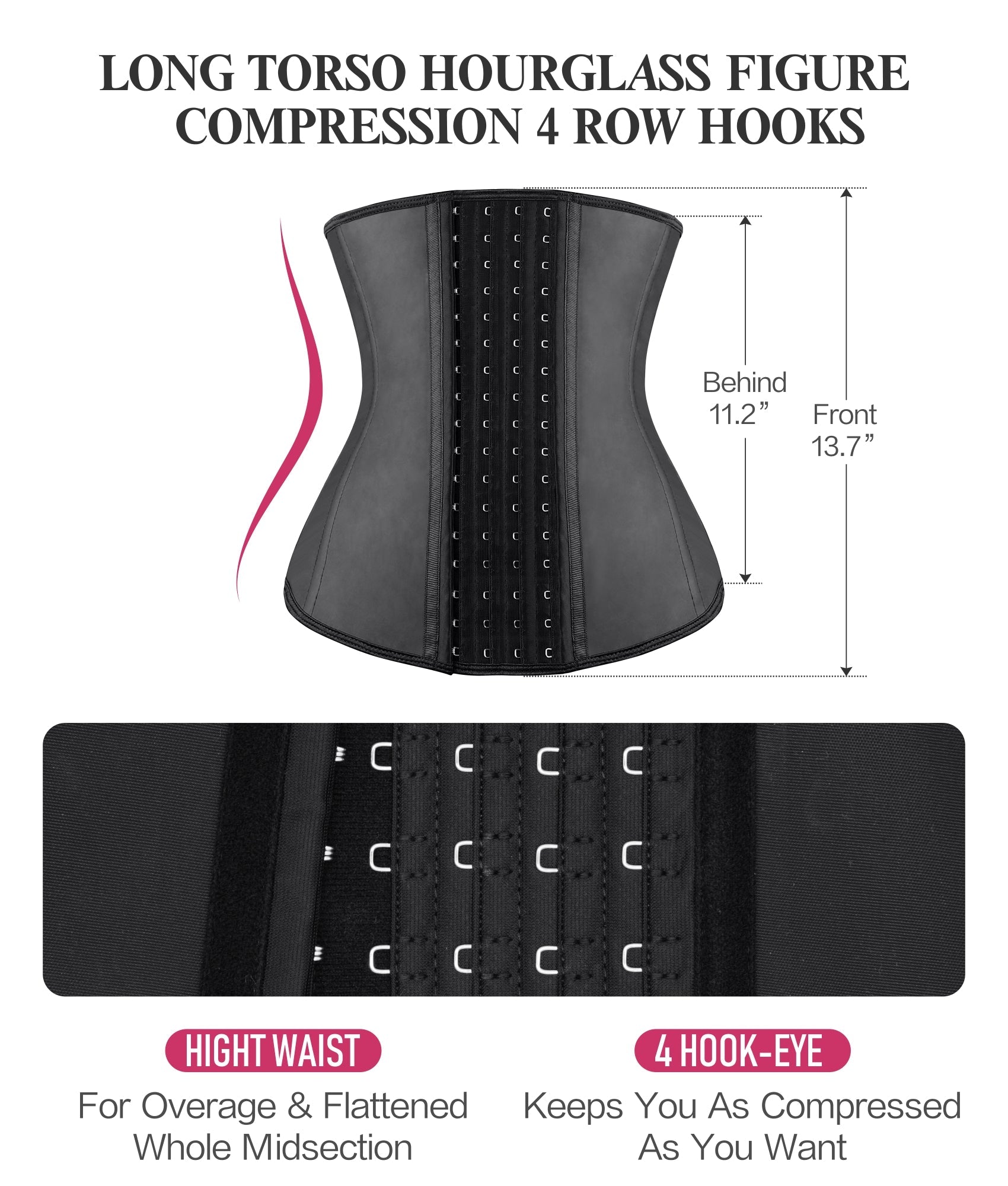 Smooth Latex Steel Boned Waist Trainer