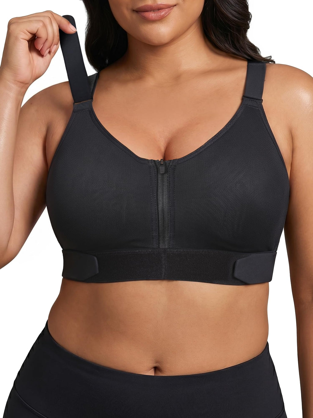 Front Zip High Support Sports Bra