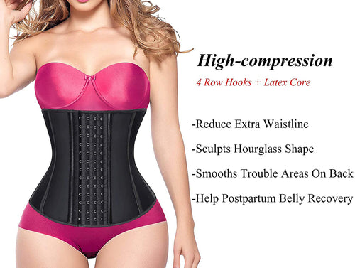 4 Hook Steel Boned Waist Trainer