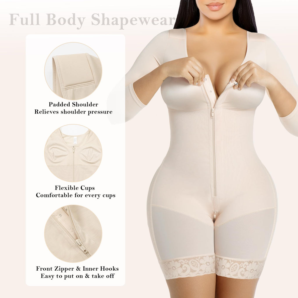 Long Sleeve Full Bust Mid-Thigh Faja Bodysuit