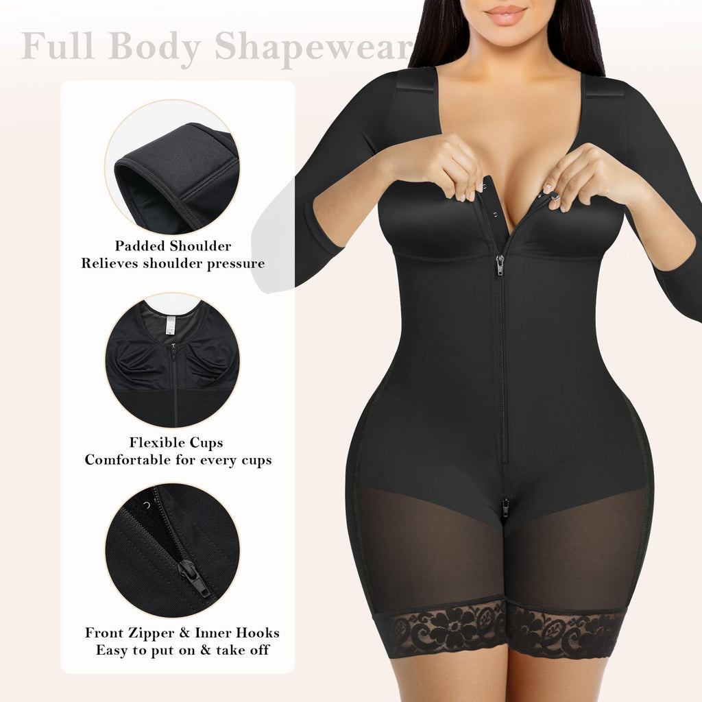 Long Sleeve Full Bust Mid-Thigh Faja Bodysuit