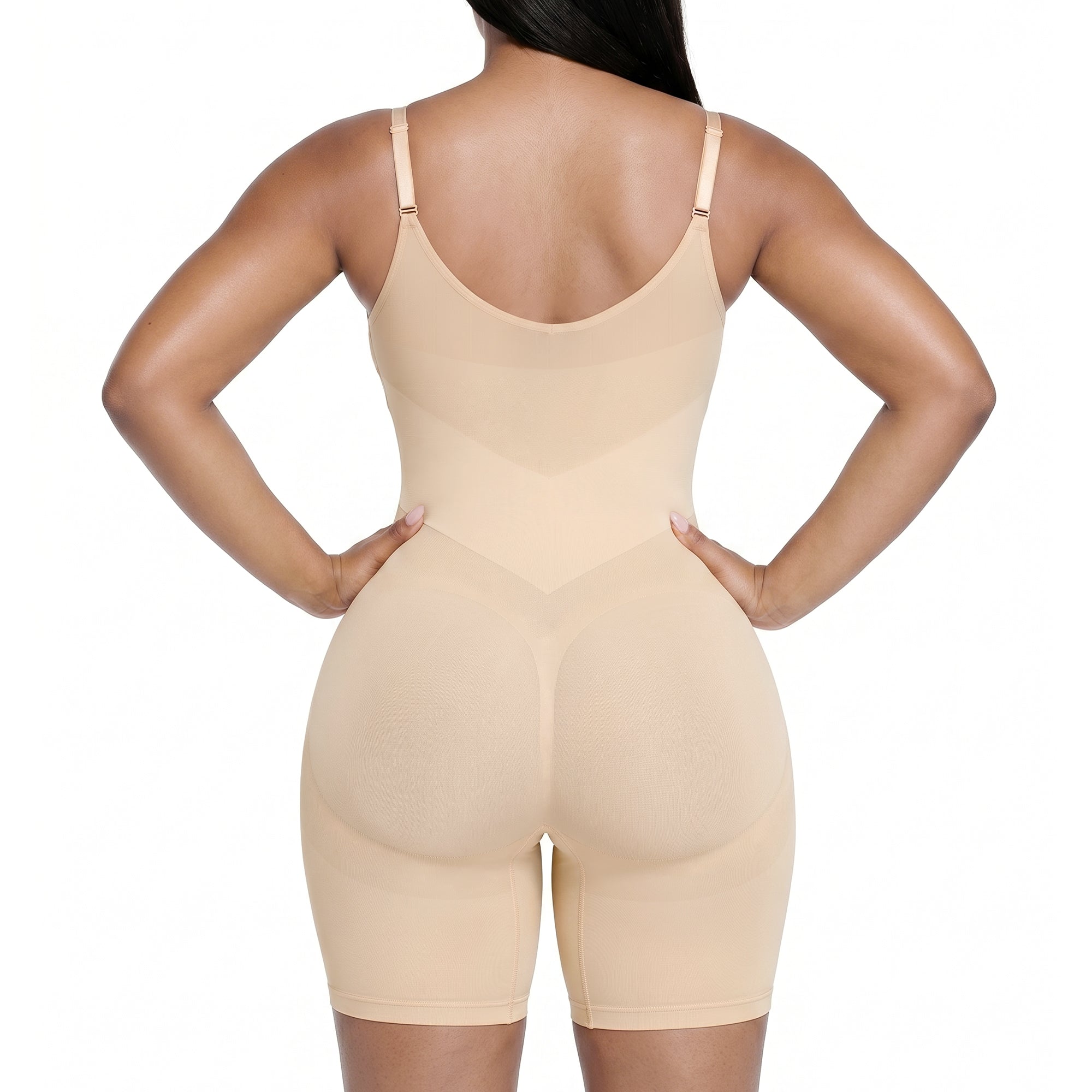 V-Shaped Tummy Control Shapewear Zip-Up Bodysuit