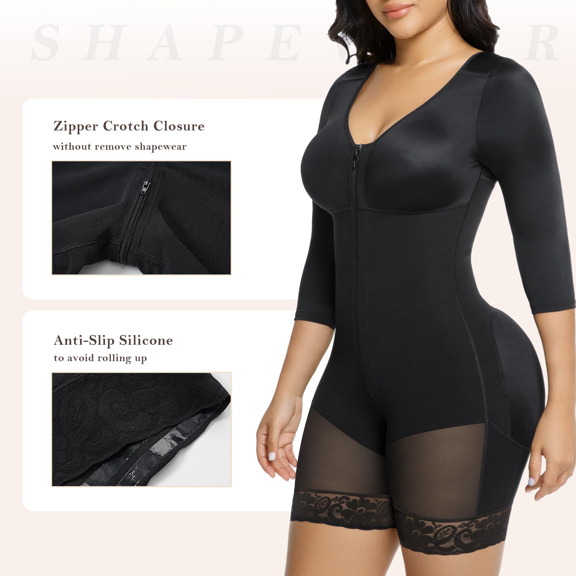 Long Sleeve Full Bust Mid-Thigh Faja Bodysuit