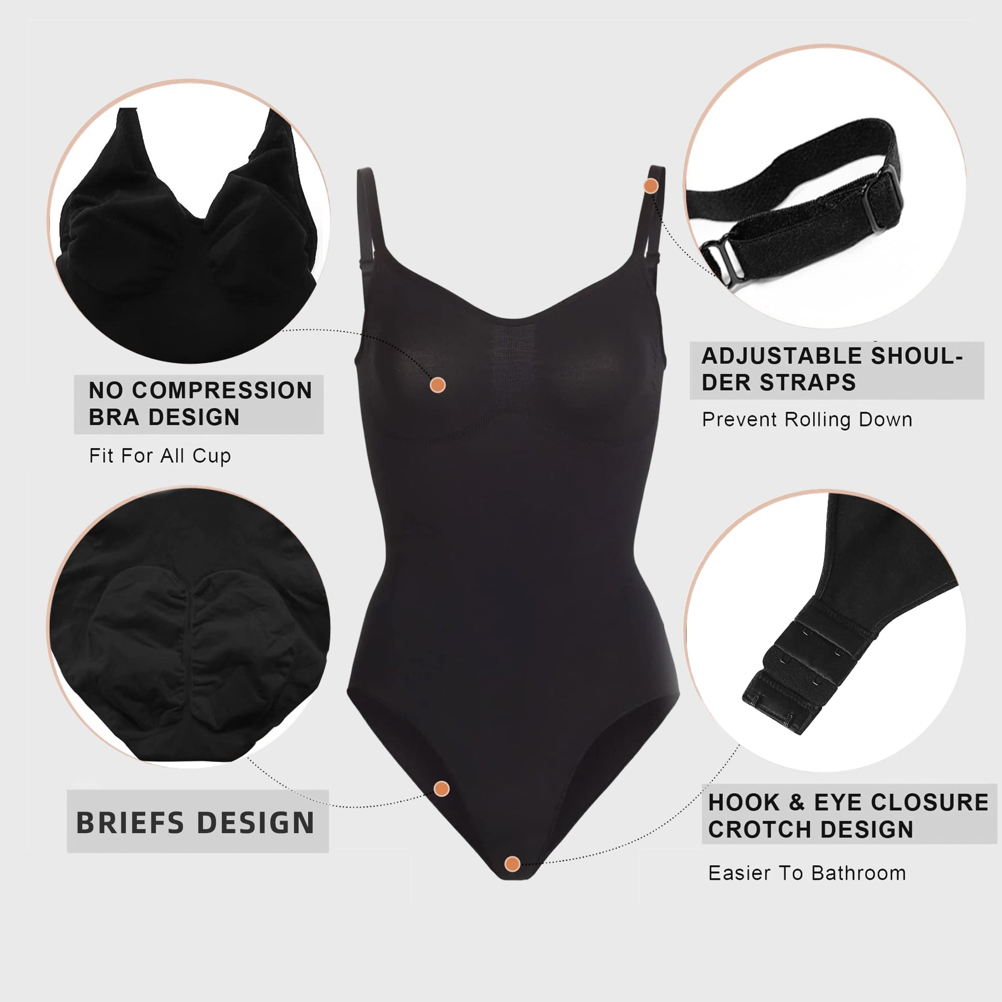 Seamless Sculpt Adjustable Strap Brief Bodysuit