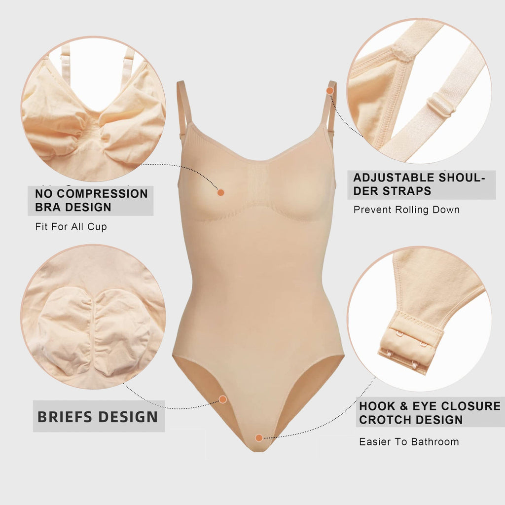 Seamless Sculpt Adjustable Strap Brief Bodysuit