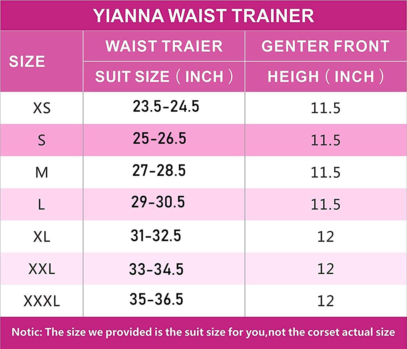 Front Zip Adjustable Compression Waist Trainer
