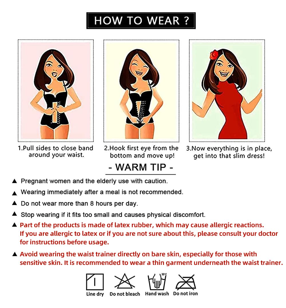 Classic 3 Hook Steel Boned Waist Trainer