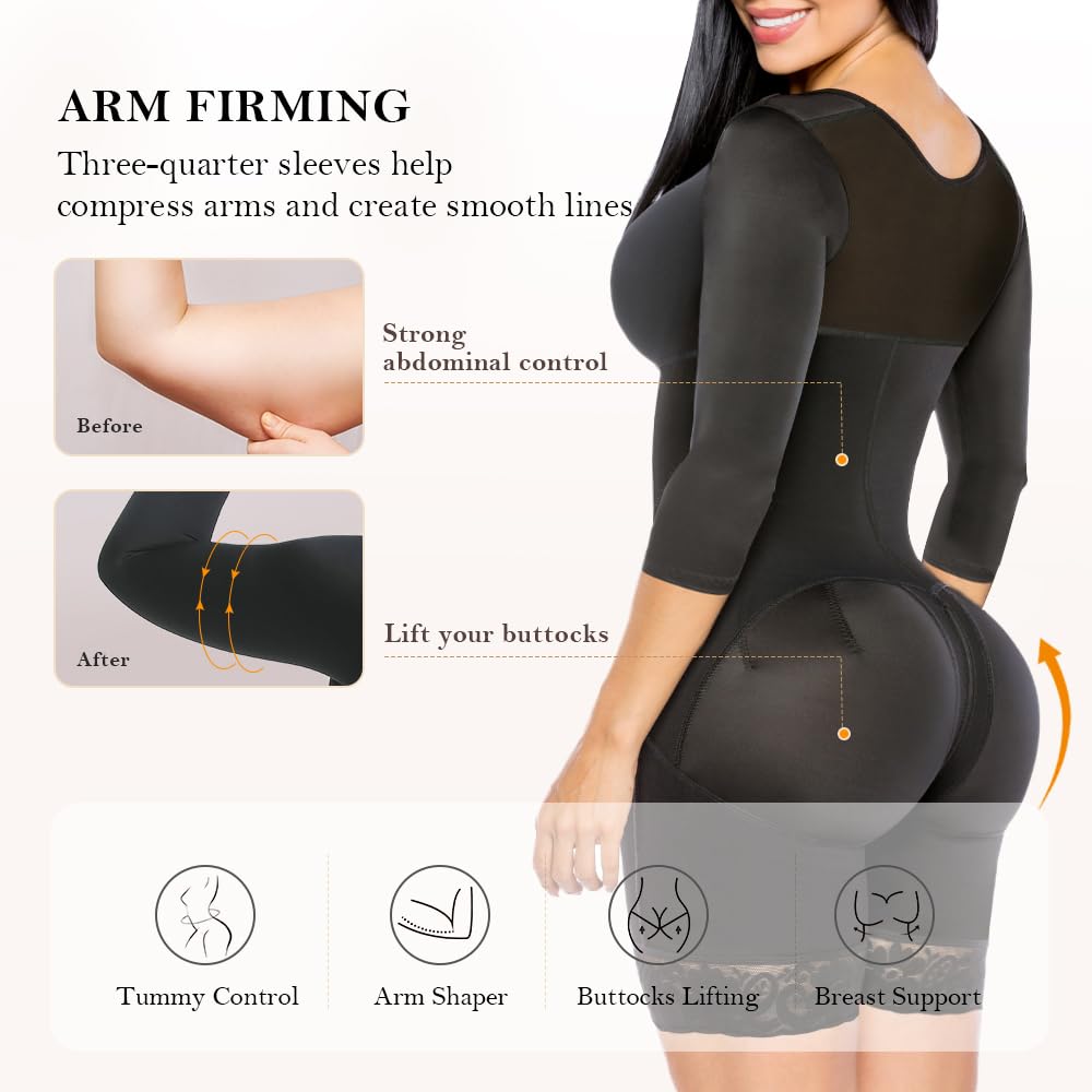 Long Sleeve Full Bust Mid-Thigh Faja Bodysuit