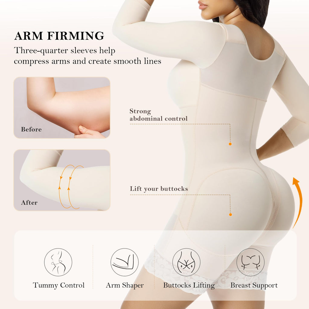 Long Sleeve Full Bust Mid-Thigh Faja Bodysuit