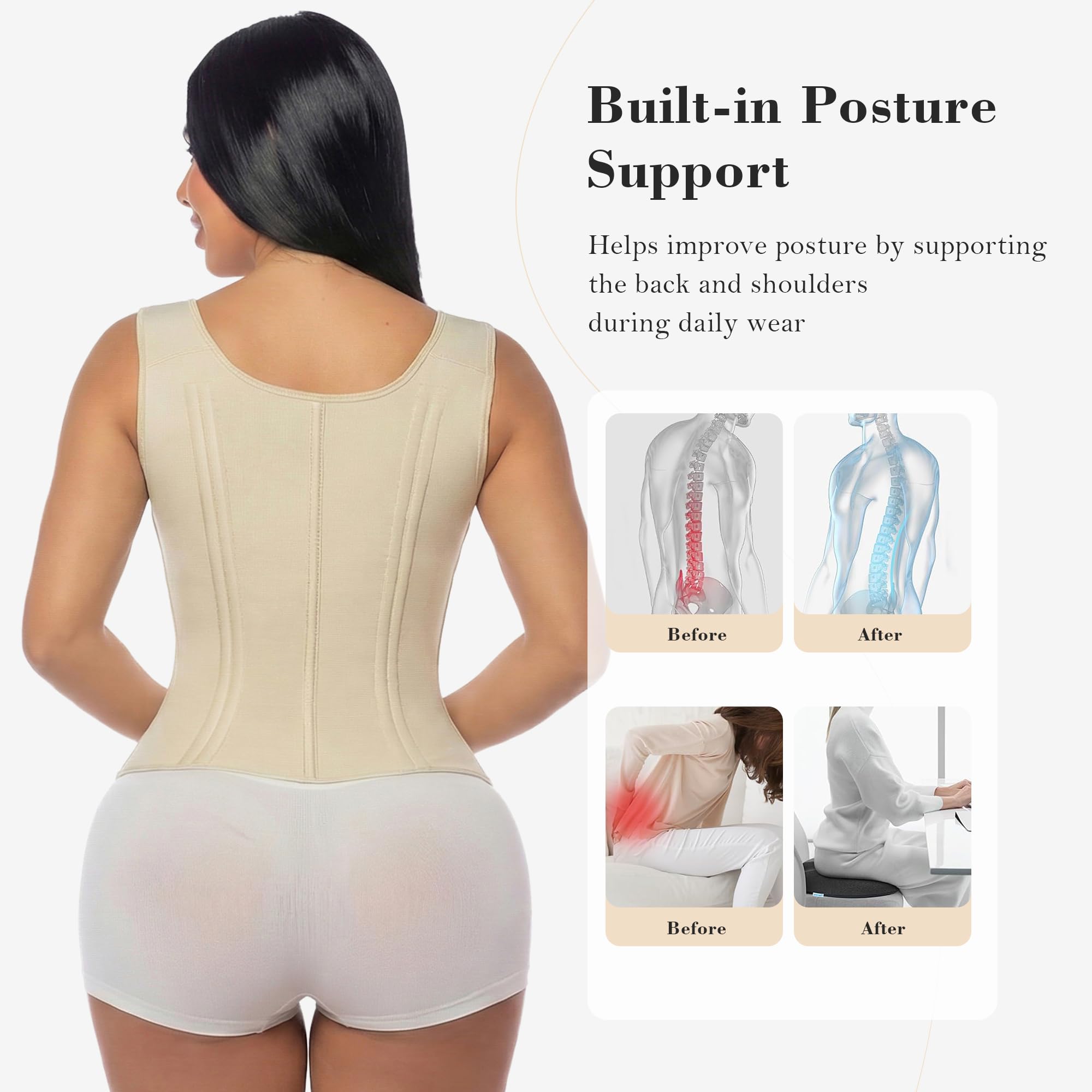 Shoulder Strap High Compression Waist Trainer Vest