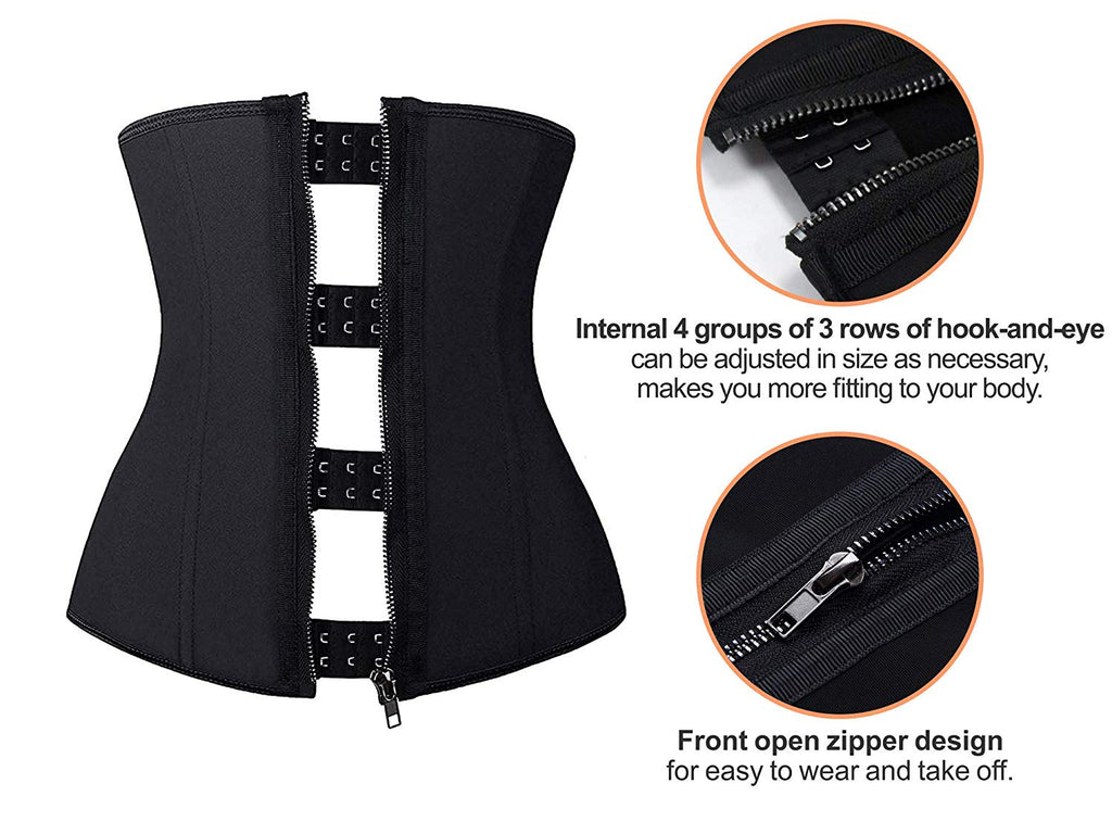 Front Zip Adjustable Compression Waist Trainer