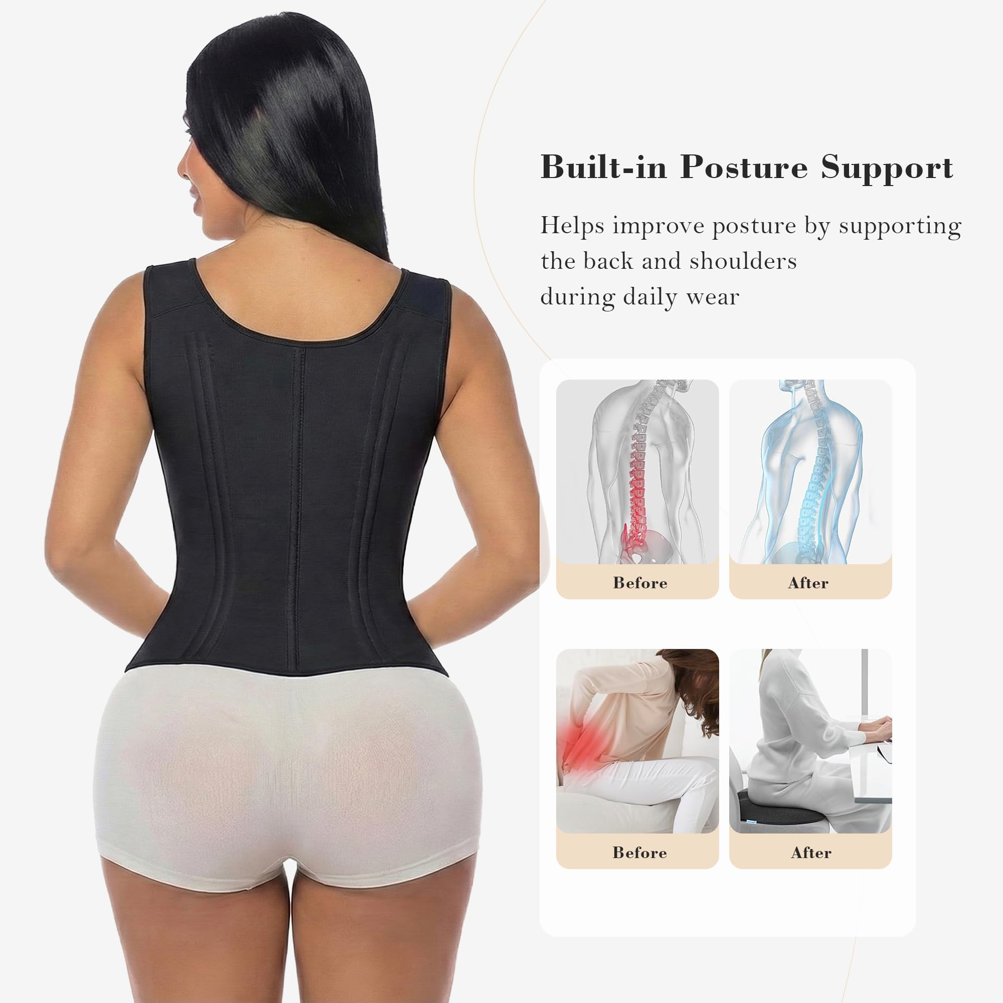Shoulder Strap High Compression Waist Trainer Vest