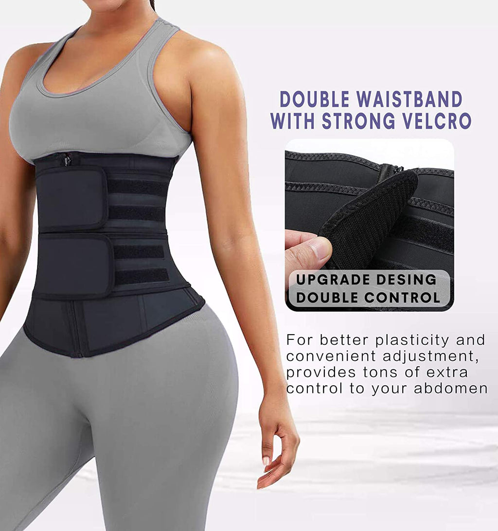 Double Belt Zip Waist Trainer