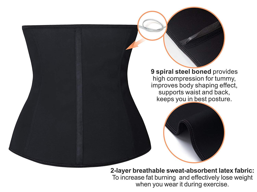 Front Zip Adjustable Compression Waist Trainer