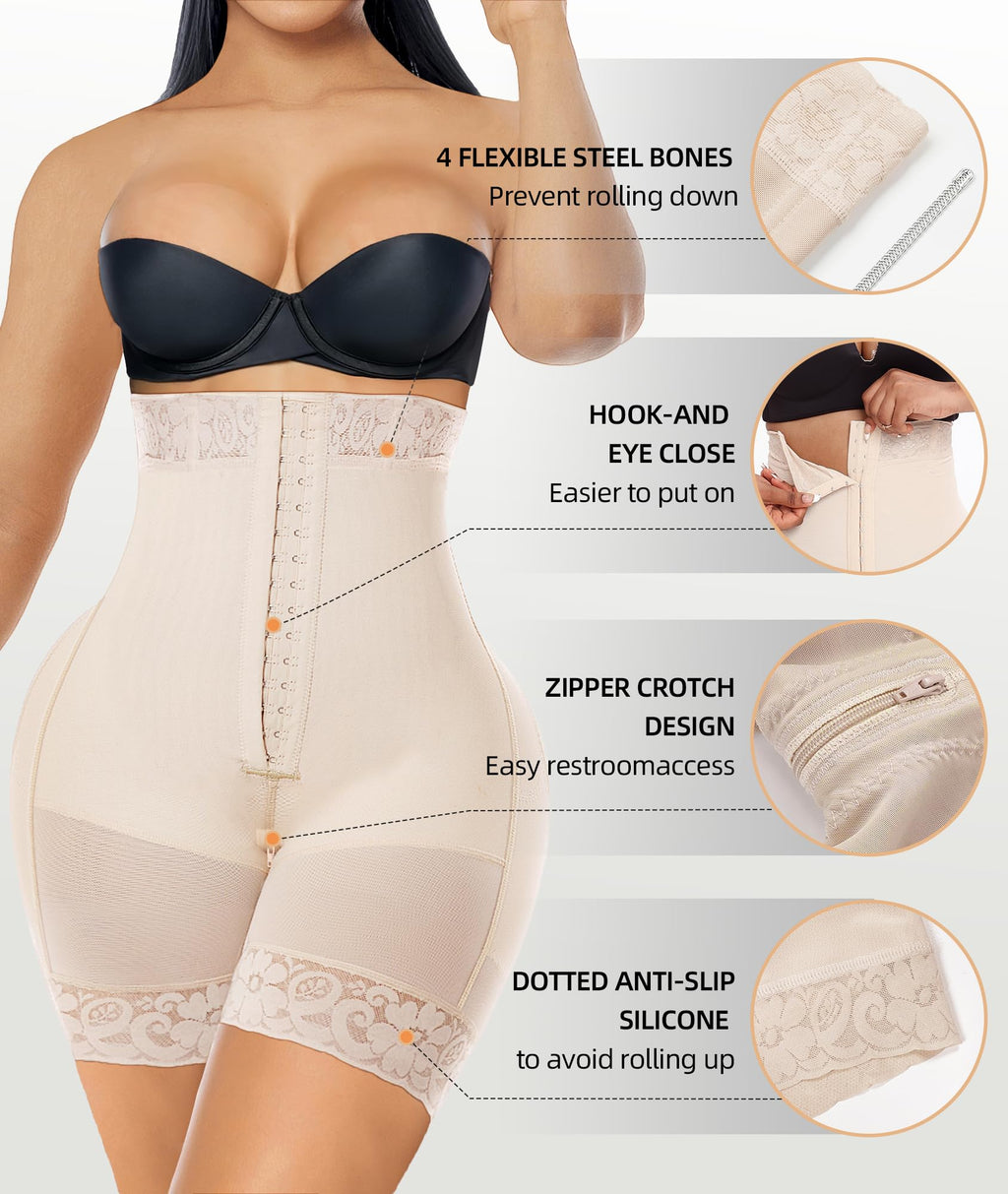 Strapless Tummy Control Mid-Thigh Shorts Faja