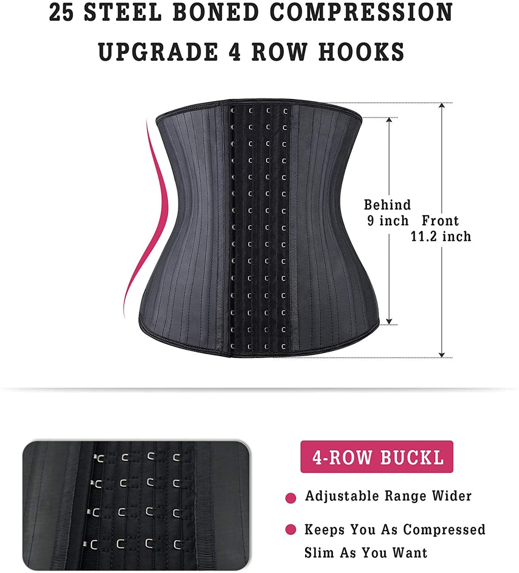 Classic 4-Row Hook 25 Steel Bones Waist Cincher