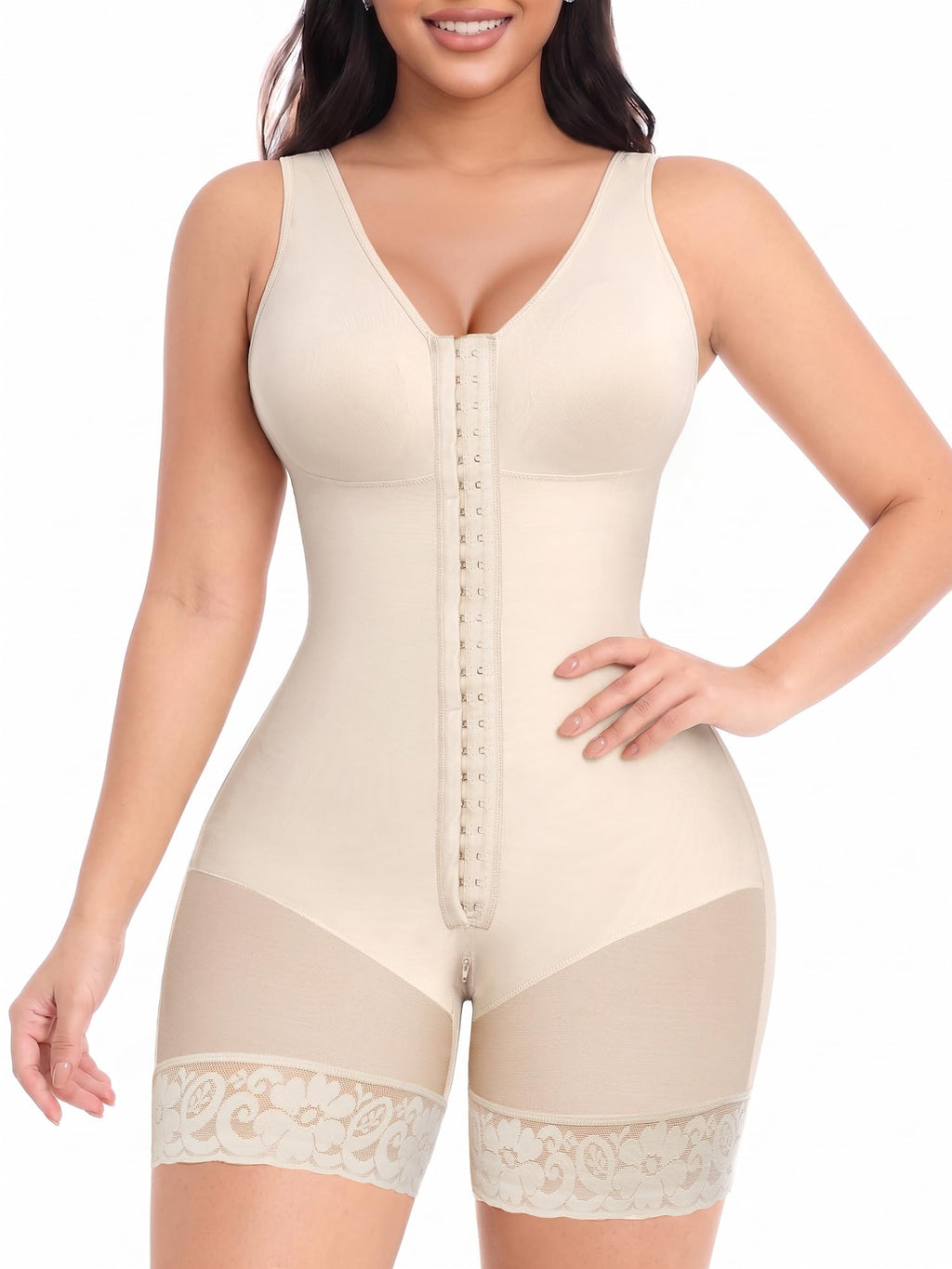 Front Hook Full Bust Mid-Thigh Shaping Shapewear