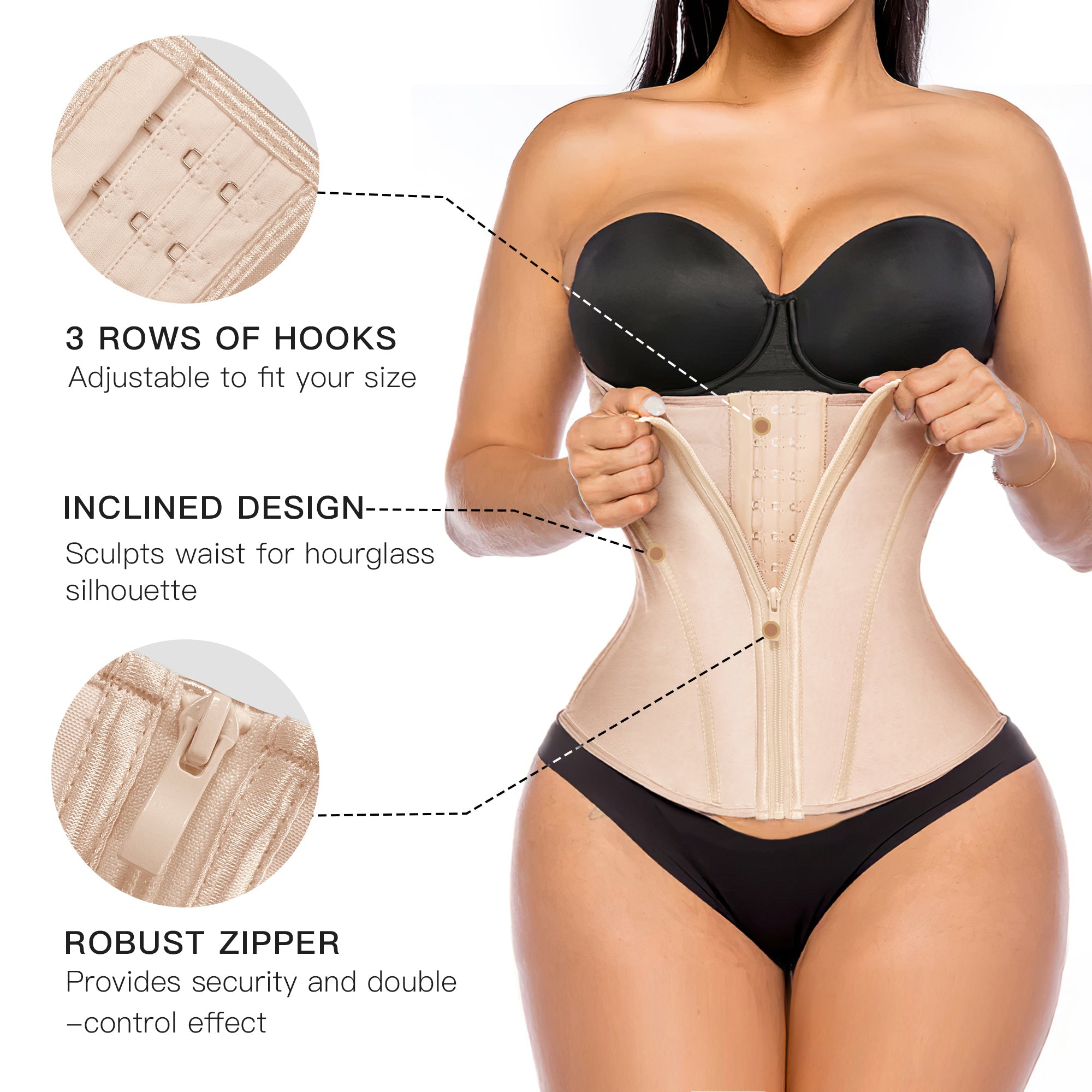 Double Compression Zip Waist Trainer