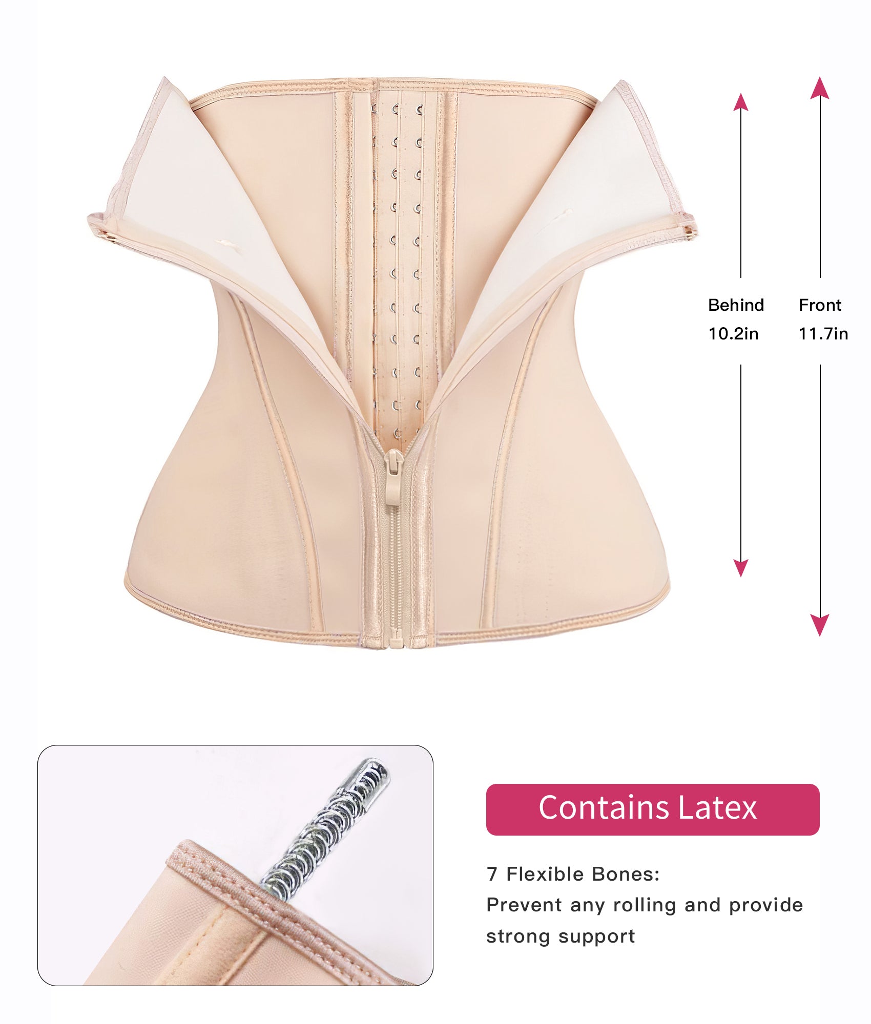 Double Compression Zip Waist Trainer