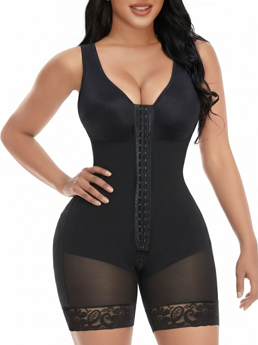 Front Hook Full Bust Mid-Thigh Shaping Shapewear
