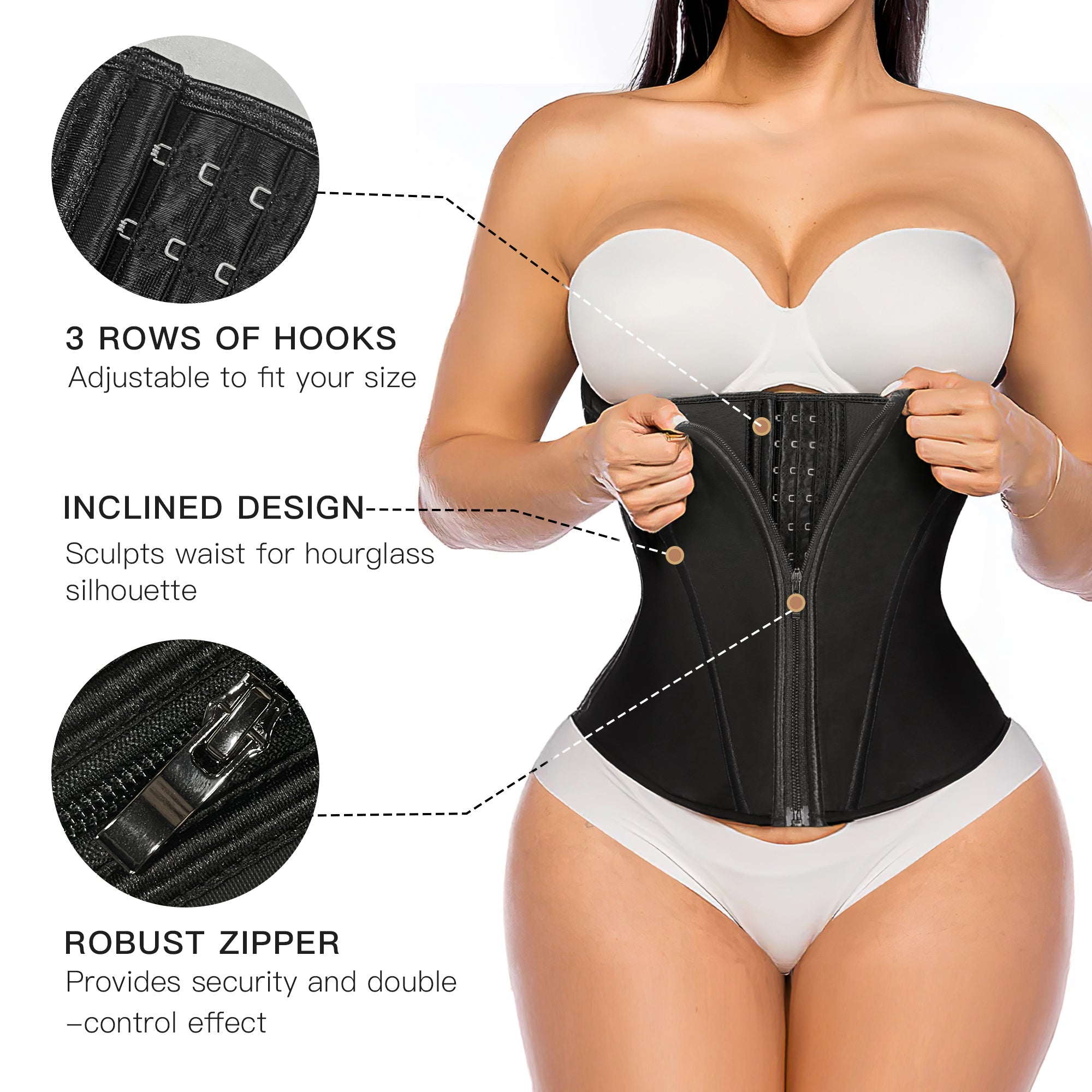 Double Compression Zip Waist Trainer