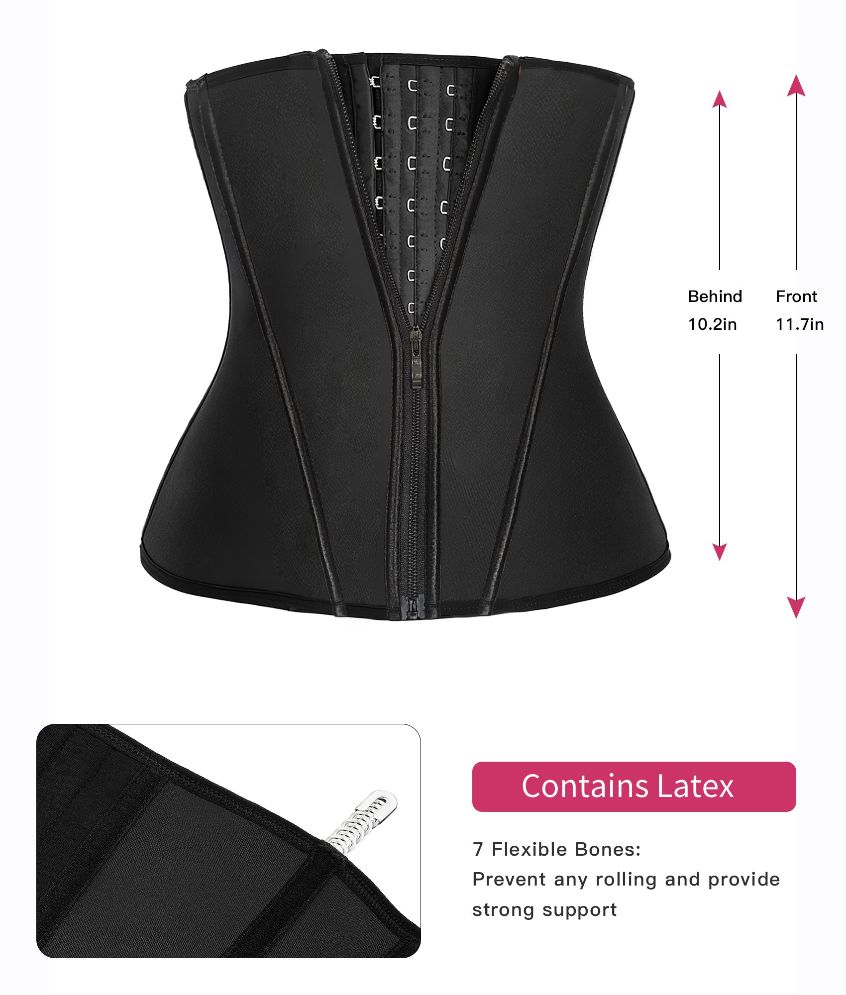 Double Compression Zip Waist Trainer