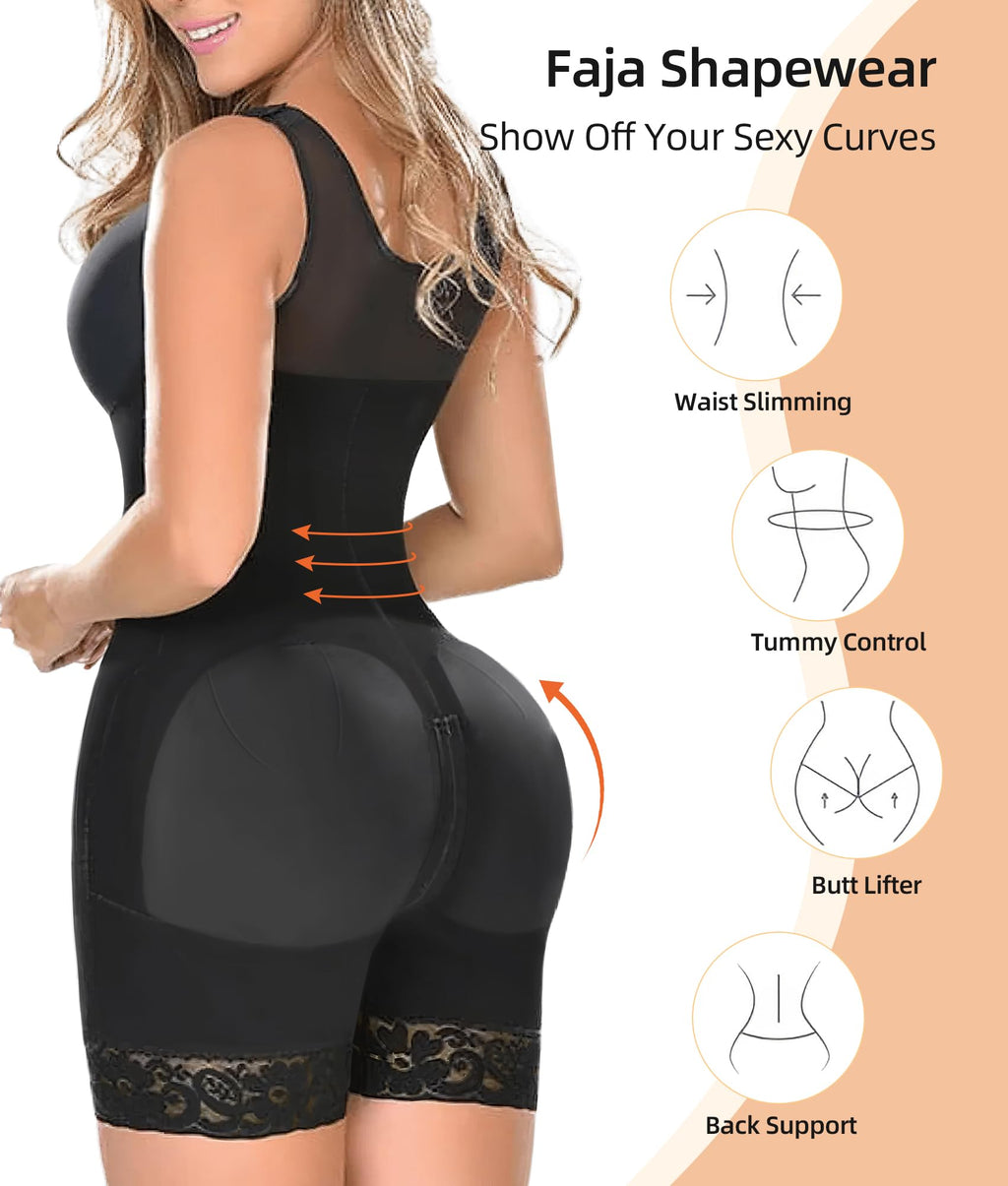 Front Hook Full Bust Mid-Thigh Shaping Shapewear