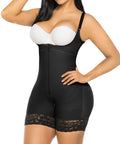 Open Bust Front Zip Mid-Thigh Faja Bodysuit