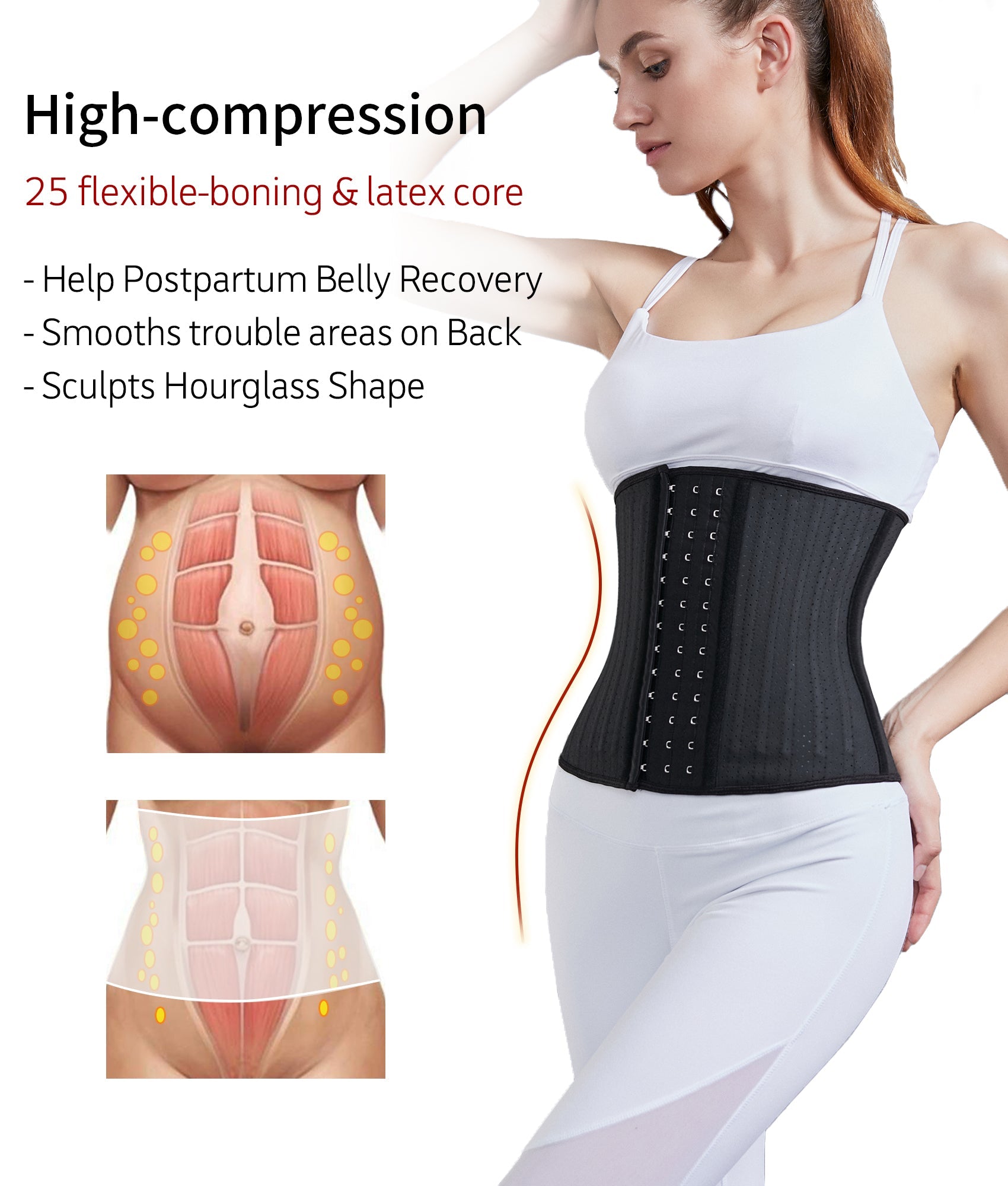 Long Torso Steel Boned Waist Trainer
