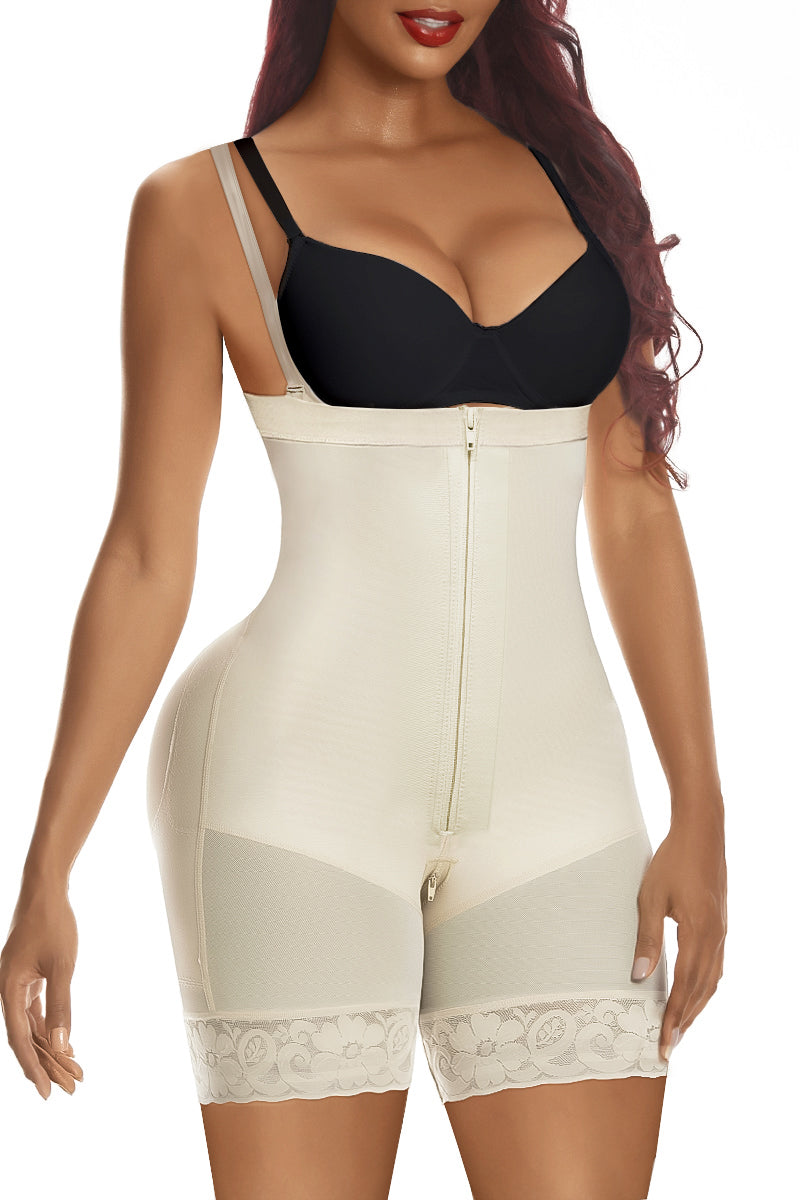 Open Bust High Back Mid-Thigh Faja Bodysuit