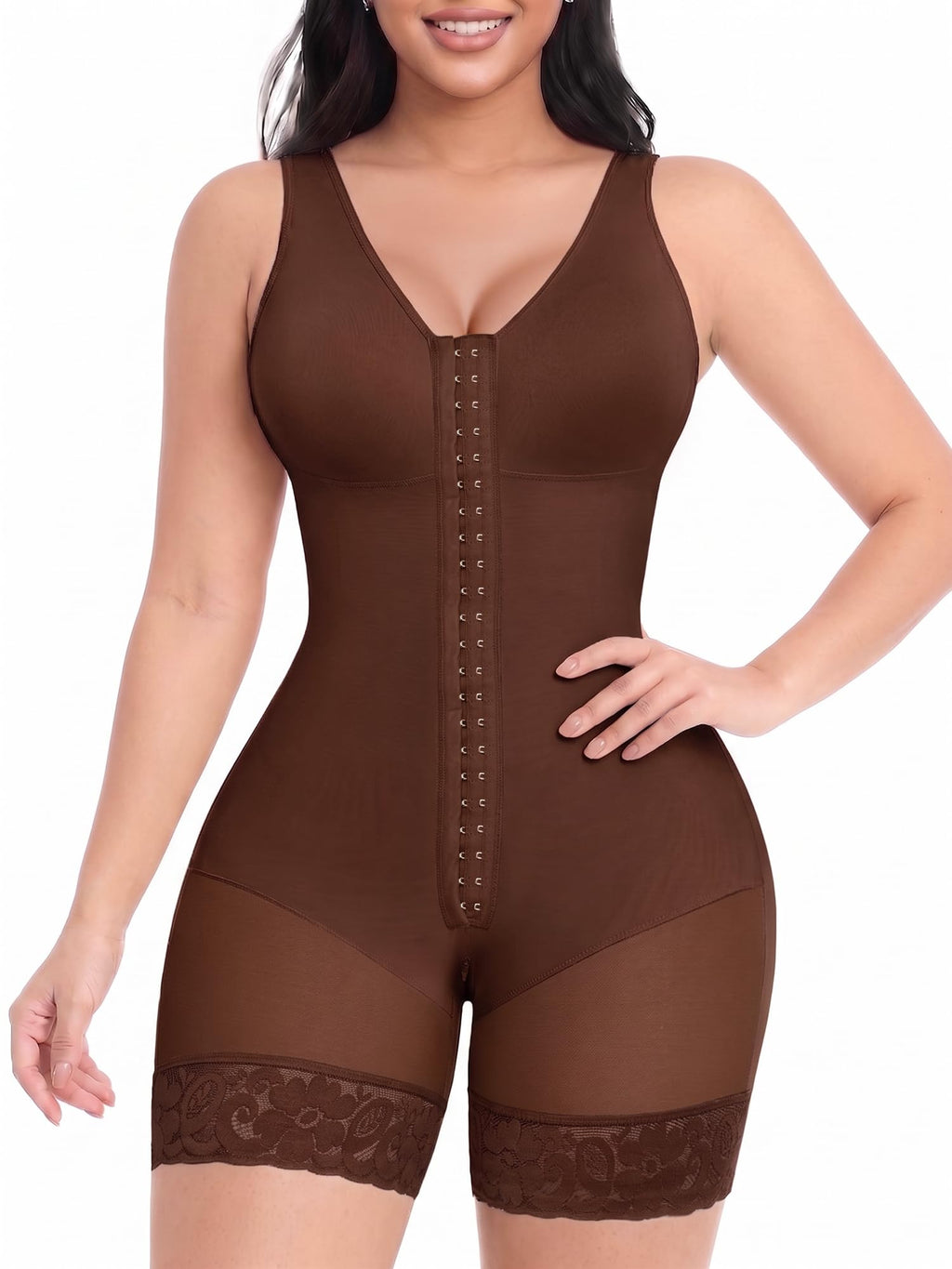 Front Hook Full Bust Mid-Thigh Shaping Shapewear