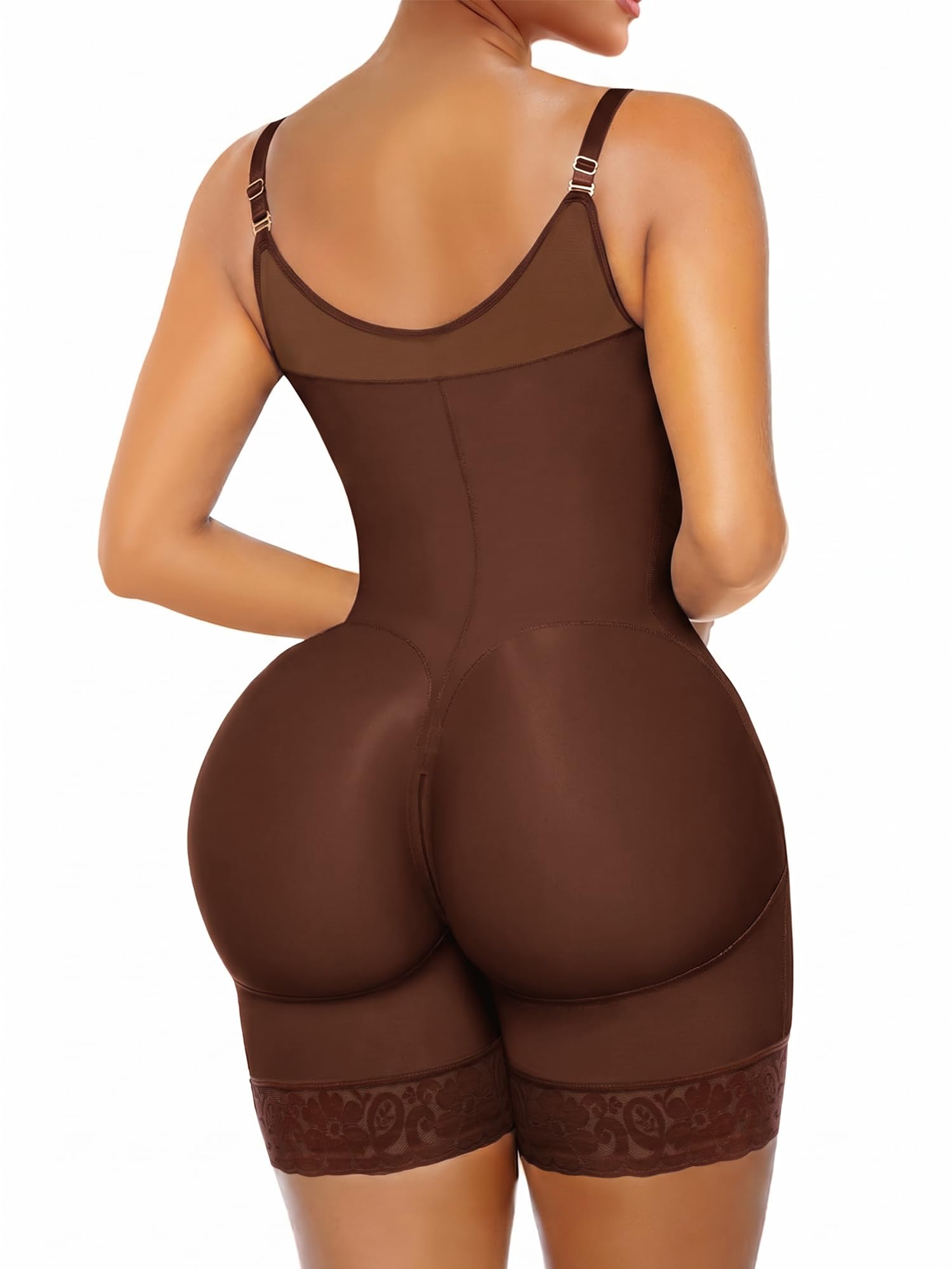 Front Zip Full Bust Mid-Thigh Faja Bodysuit