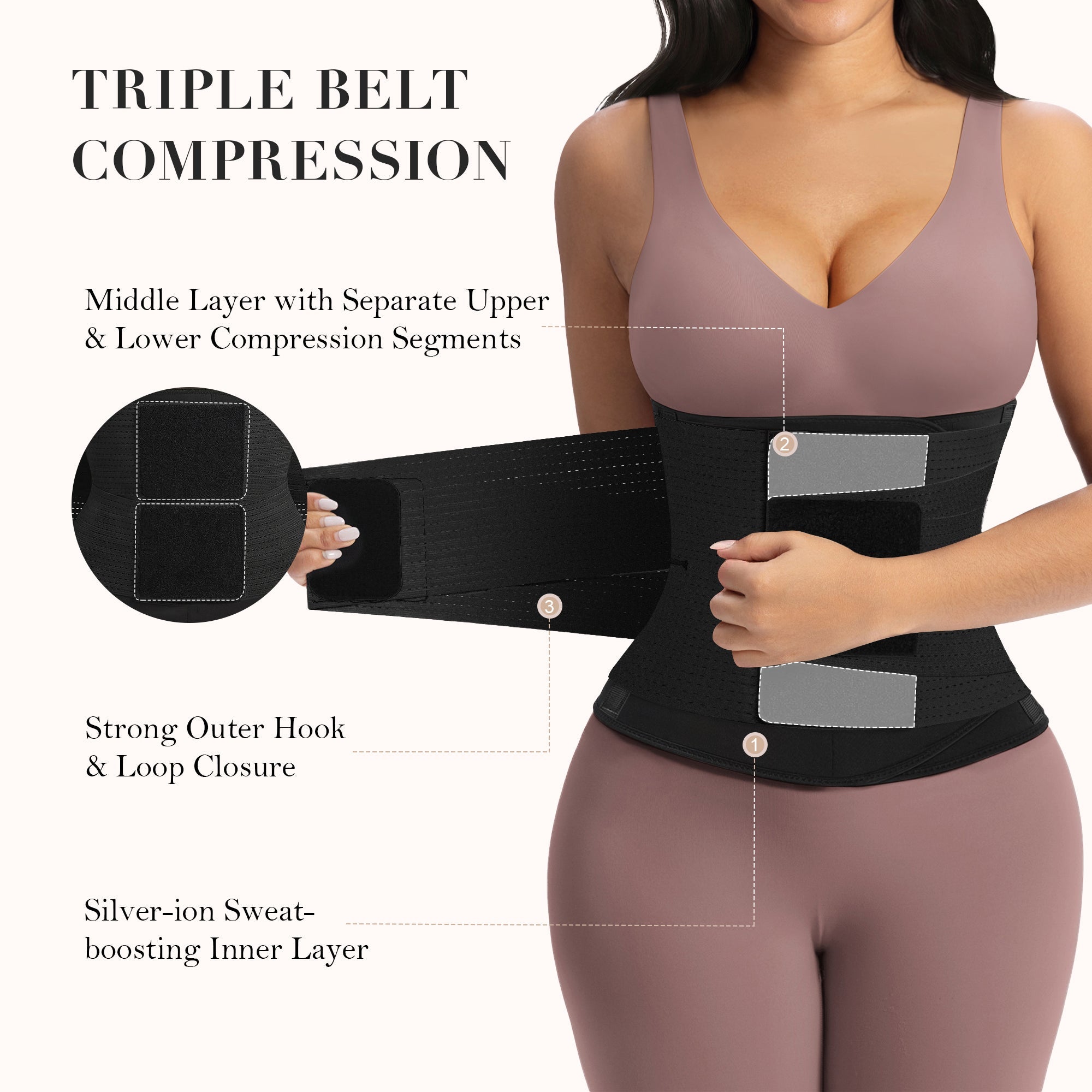 Triple Layer Sweat Sculpt Waist Trainer Belt