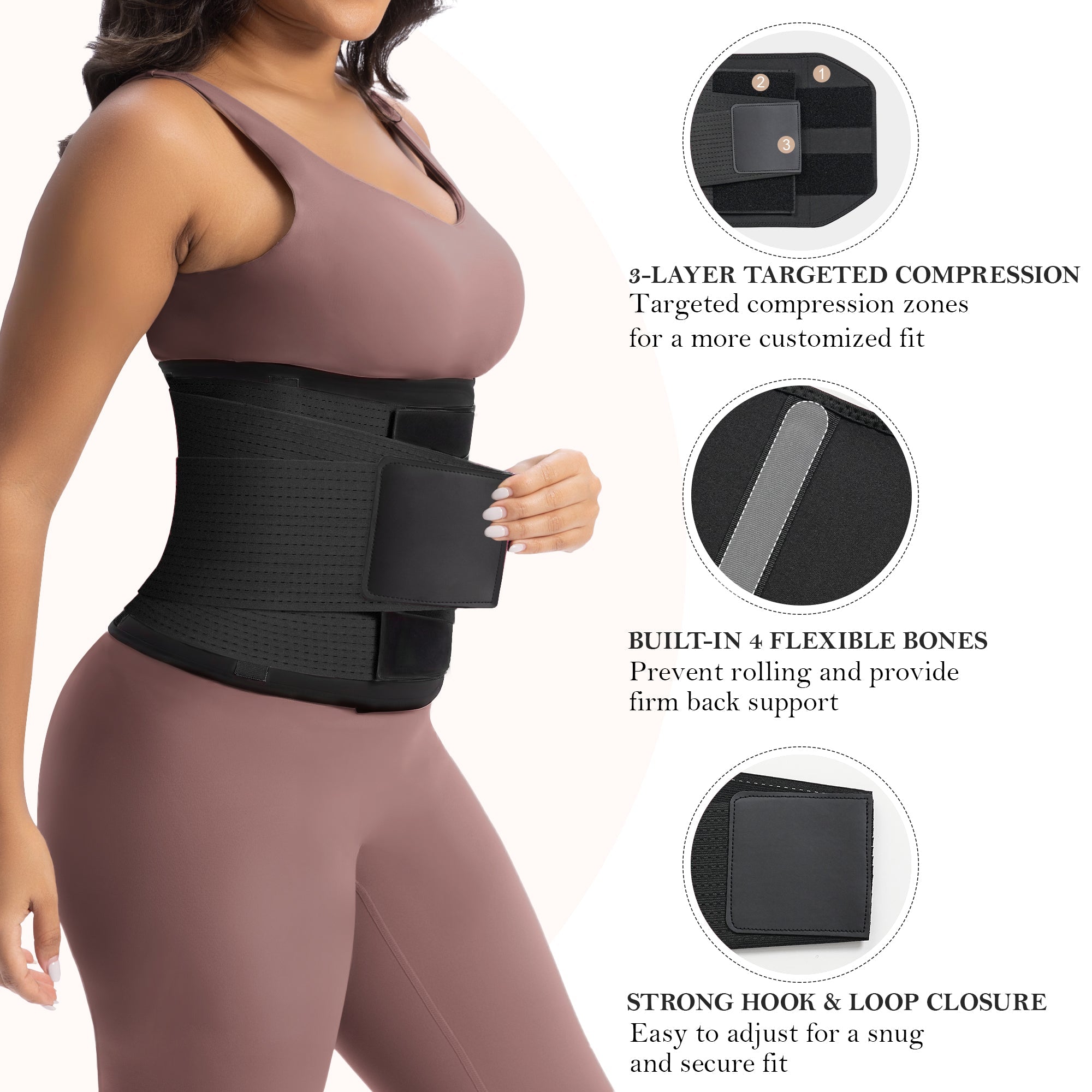 Triple Layer Sweat Sculpt Waist Trainer Belt